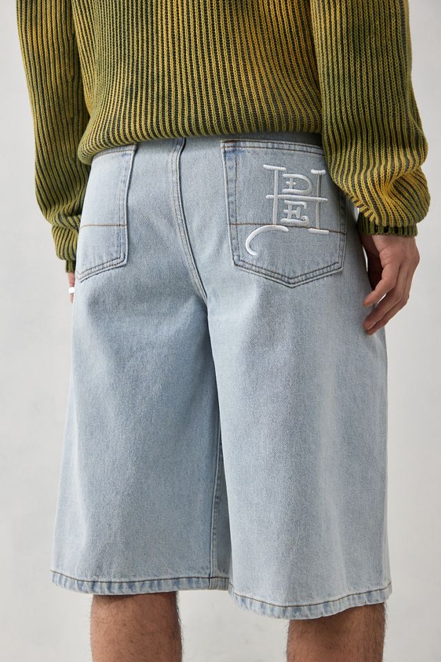 Ed Hardy UO Exclusive Light-Wash Applique Denim Shorts  #2