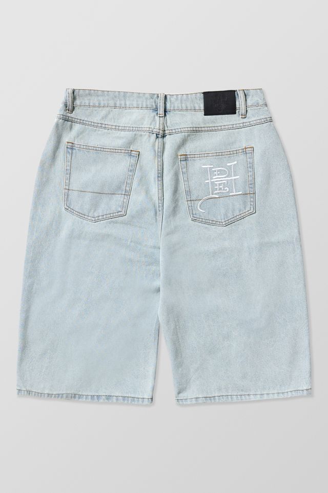 Ed Hardy UO Exclusive Light-Wash Applique Denim Shorts  #7