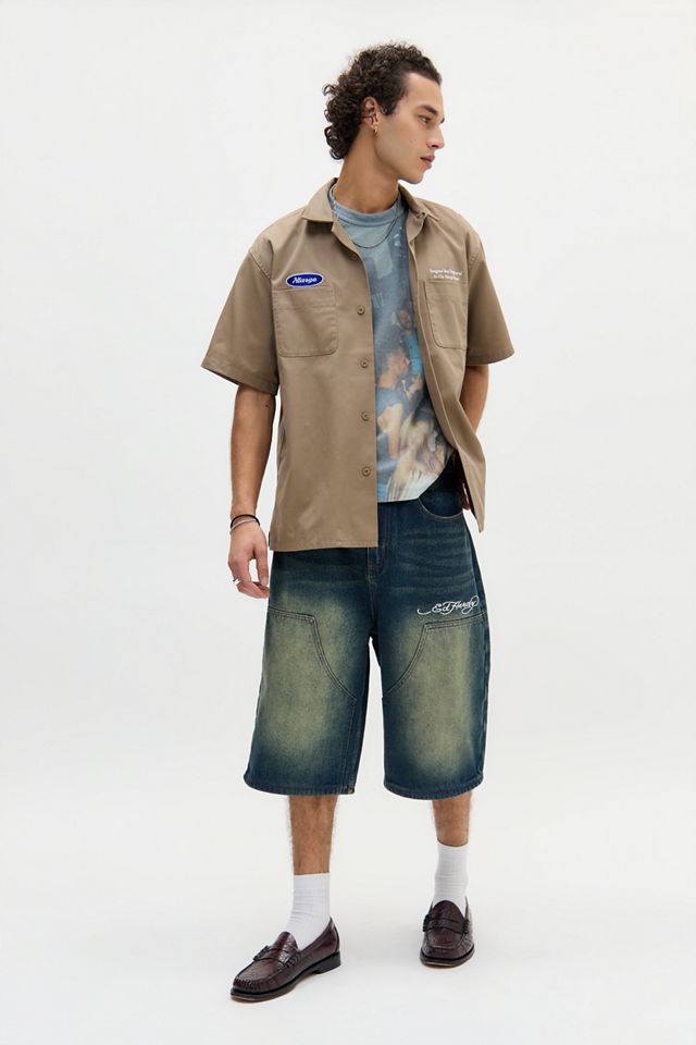 Ed Hardy UO Exclusive Blue Dragon Double Knee Jorts #2