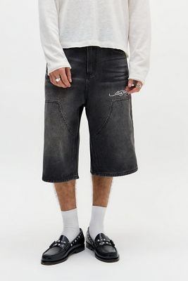 Short en jean à double genou Dragon noir exclusif UO Ed Hardy