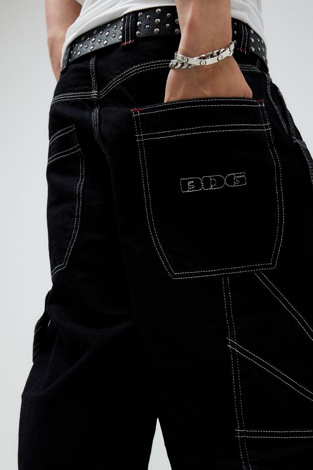 BDG Black Oversized Carpenter Shorts #5