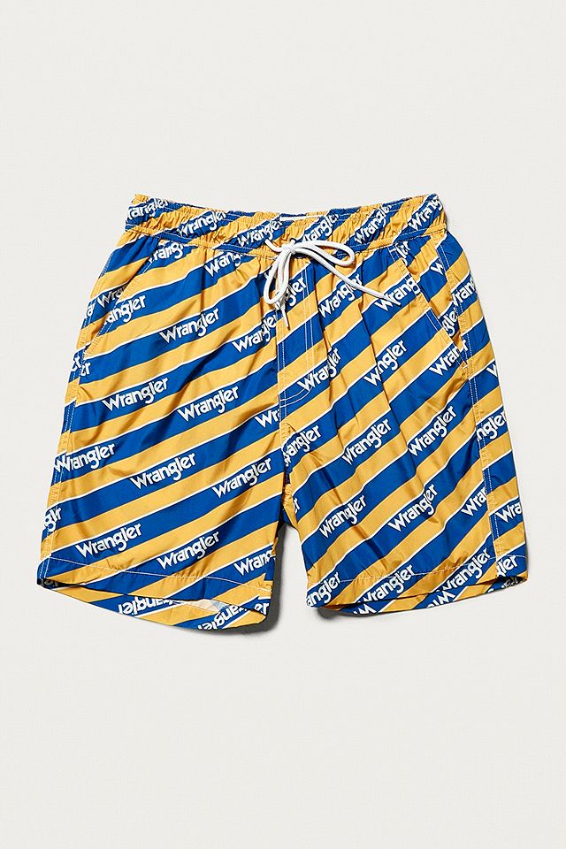 Wrangler Blue and Yellow Swim Shorts | Urban Outfitters UK