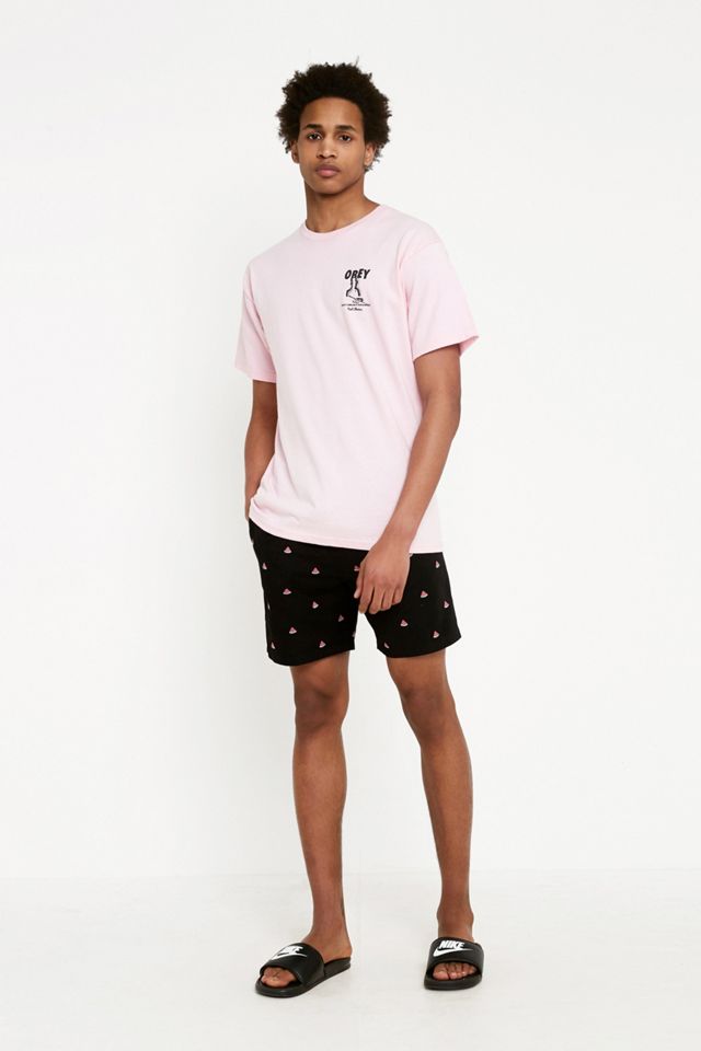 UO Watermelon Embroidered Black Swim Shorts #5