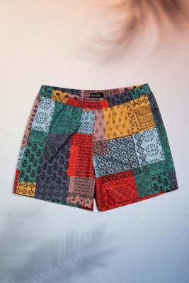 UO Patched Bandana Print Swim Shorts | Urban Outfitters UK