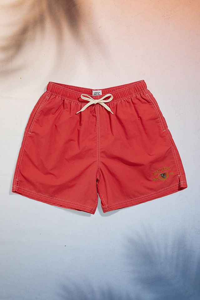 BDG Washed Red Nylon Swim Shorts | Urban Outfitters UK