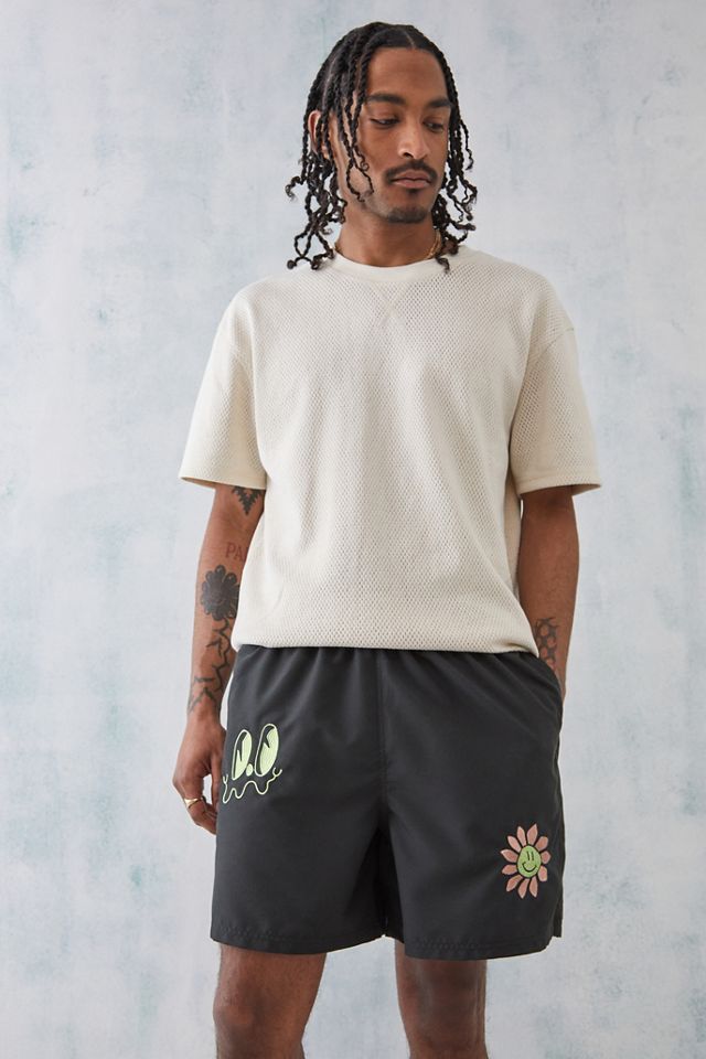 BDG Pantaloncini da bagno ricamati Doodle neri #2