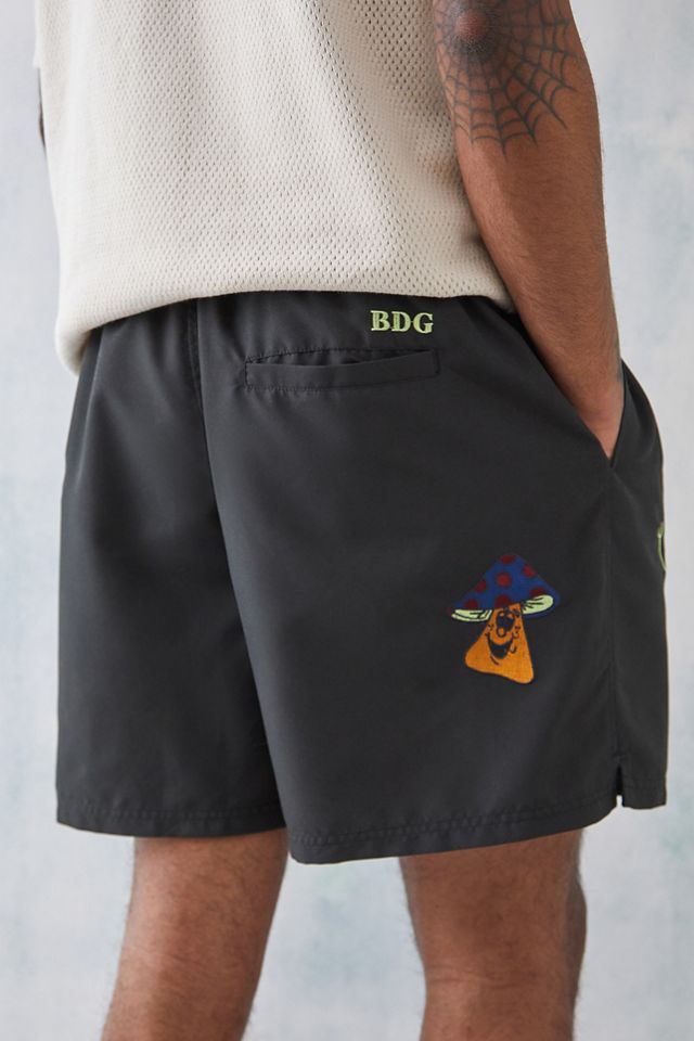 BDG Pantaloncini da bagno ricamati Doodle neri #3