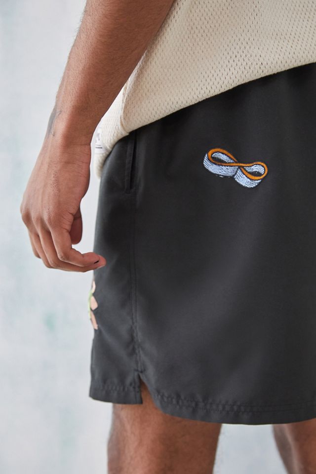BDG Pantaloncini da bagno ricamati Doodle neri #4
