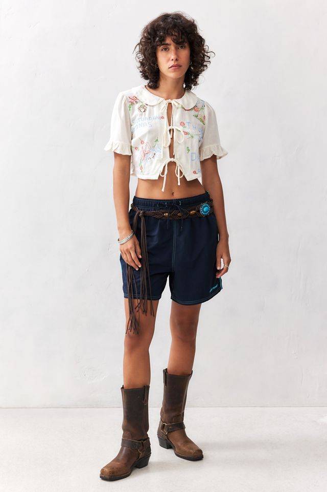 iets frans... Navy Retro Swim Shorts #5
