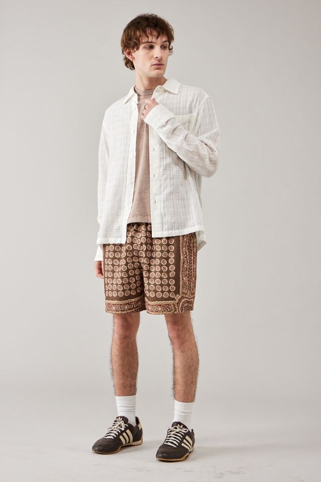 BDG Brown Medallion Swim Shorts  #1