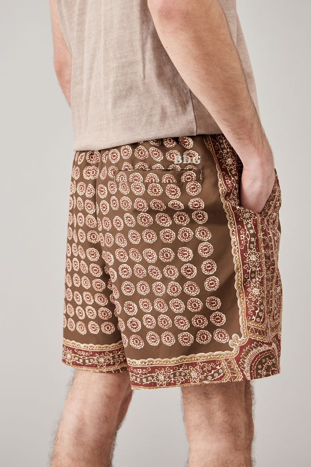 BDG Brown Medallion Swim Shorts  #3