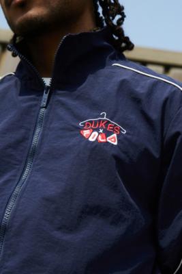 FILA x Dukes Cupboard Navy Nylon Track Jacket Urban Outfitters UK