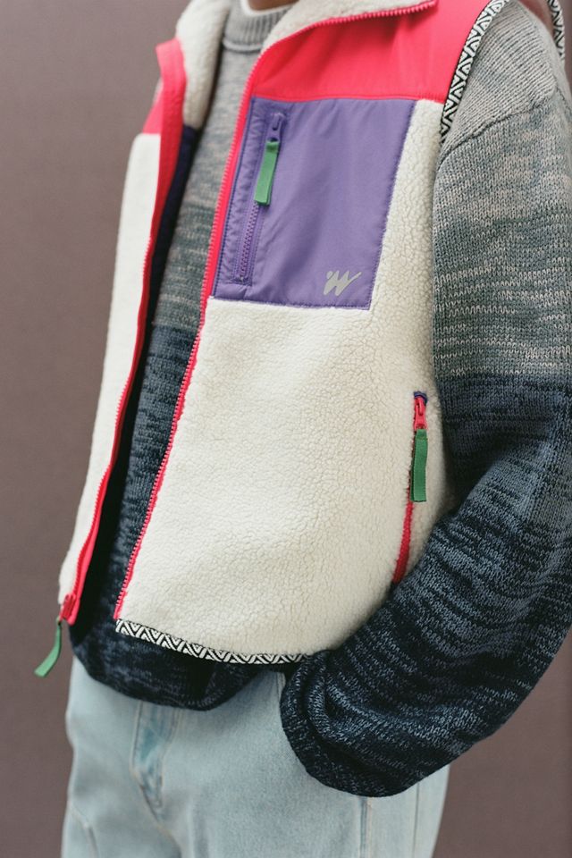 Senza Pareti Colour-Block Sherpa Vest #1