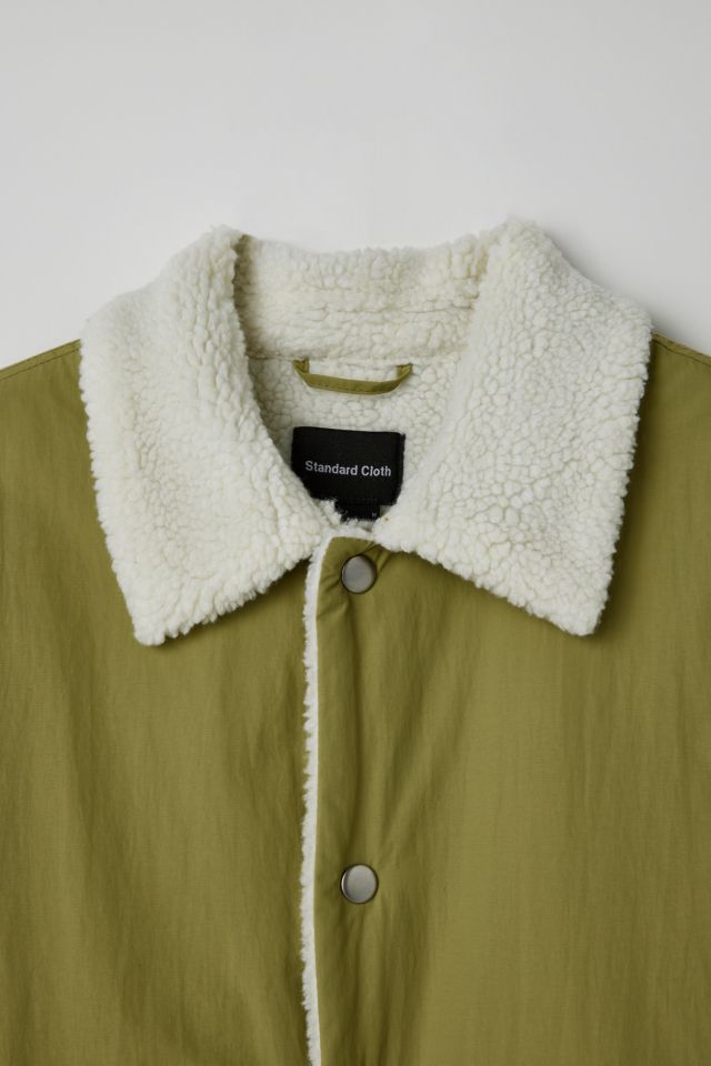 Standard Cloth Moss Sherpa-Lined Coach Jacket