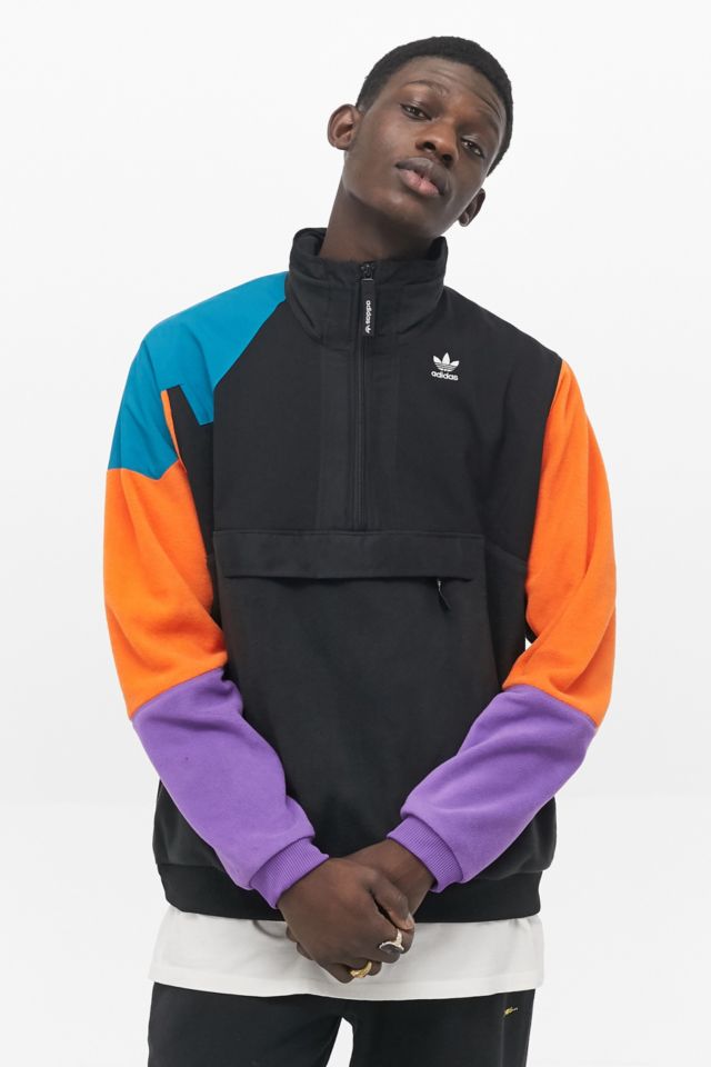 Adidas originals pt3 fleece sale half zip jacket in black