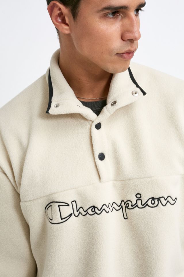 Champion uo exclusive ecru sales polar fleece mock neck sweatshirt