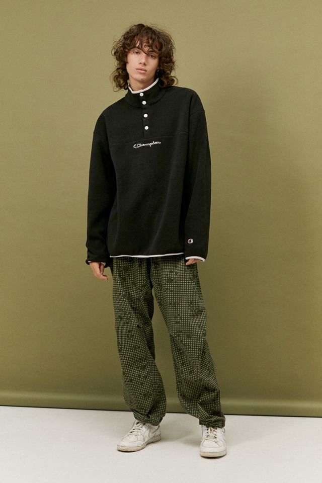 Champion Black Popover Polar Fleece Sweatshirt #1
