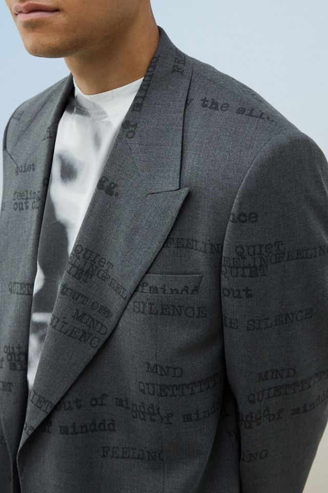 Jaded London Grey Printed Typewriter Blazer #1