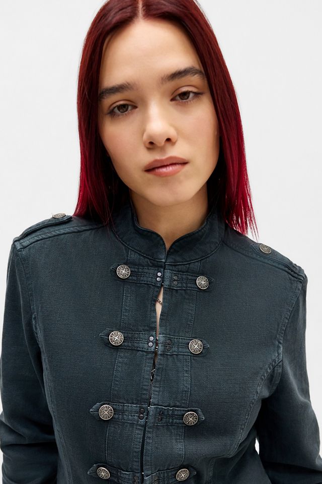 Jaded London Washed Black Rebel Jacket | Urban Outfitters UK