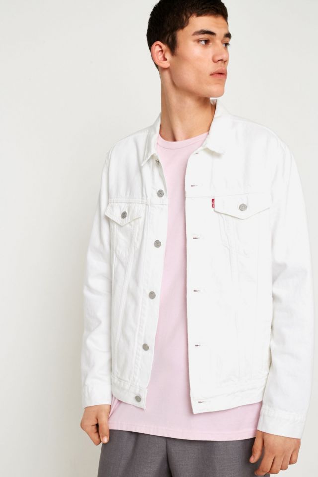 Mens white denim jacket levi best sale