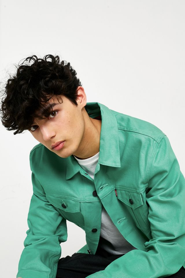 Levi's Spring Mint Denim Trucker Jacket Urban Outfitters UK