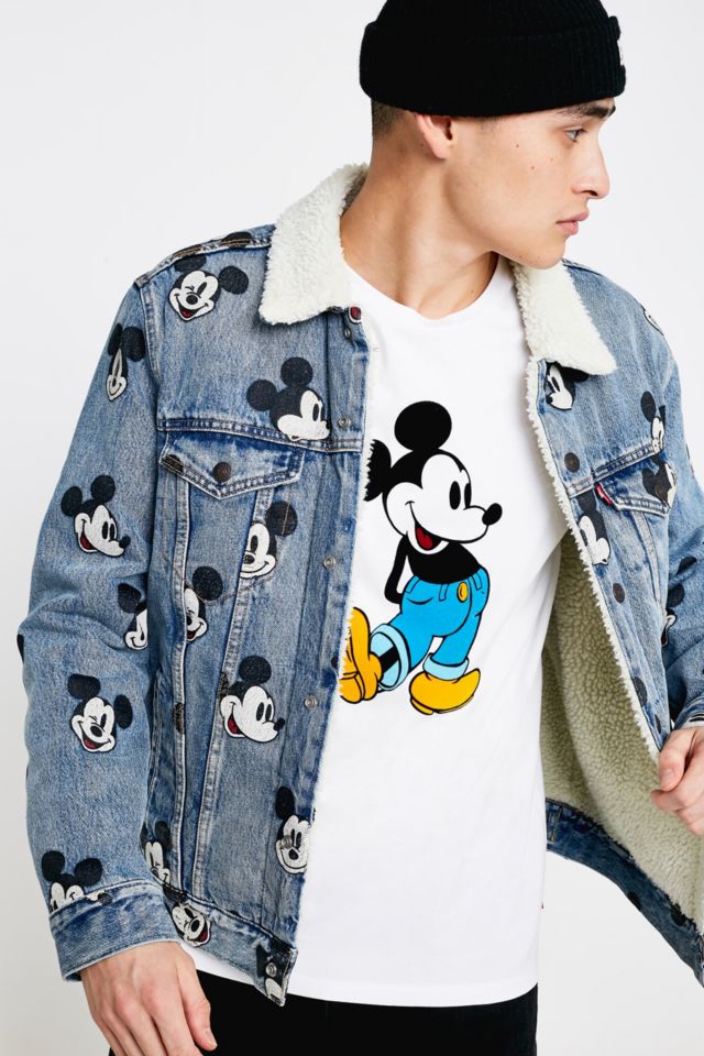 Mickey mouse faux fur denim jacket store for men by levi's