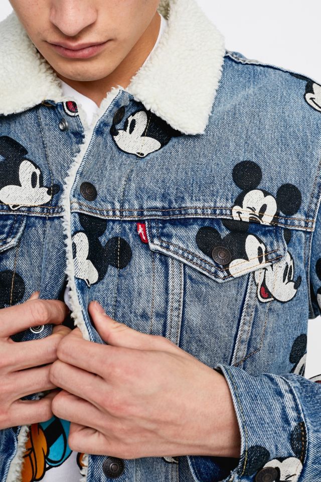 Mickey mouse faux fur denim jacket for men by on sale levi's