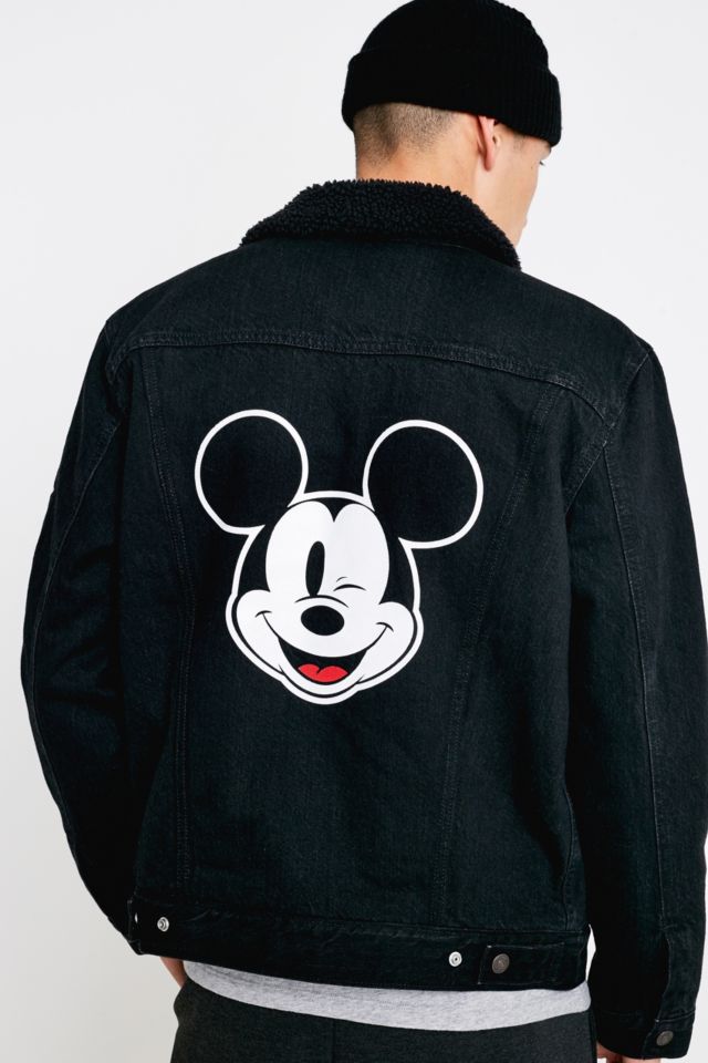 Levi s Mickey Mouse Black Denim Jacket Urban Outfitters UK