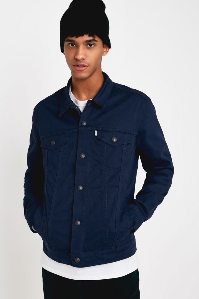 Levi's trucker jacket navy on sale blazer