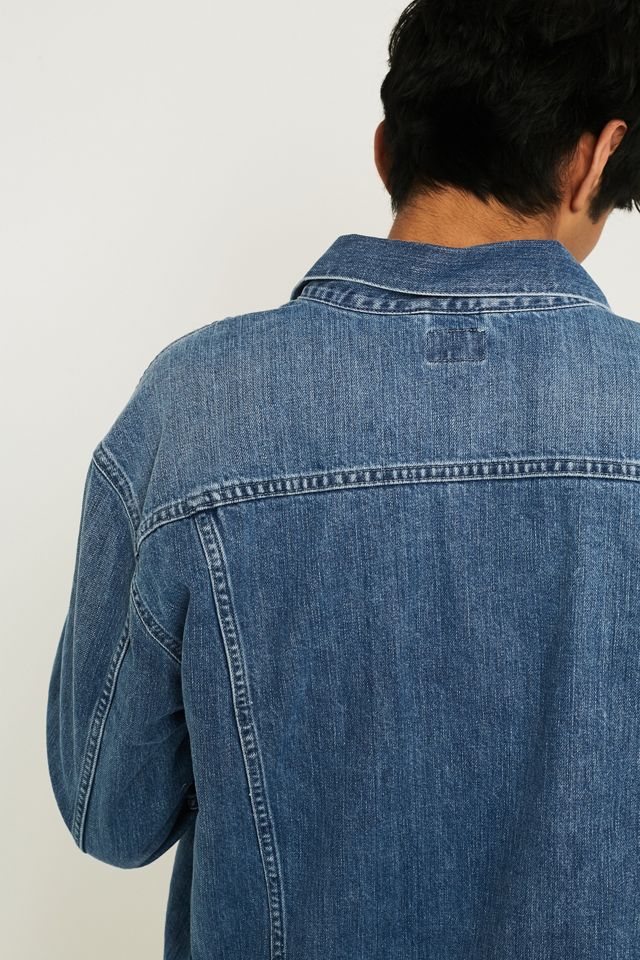 Edwin High Road Stone Wash Denim Trucker Jacket #4