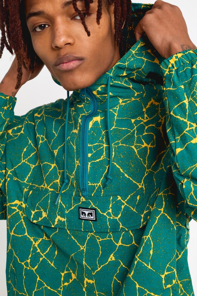 OBEY Blue and Green Concrete Anorak Jacket Urban Outfitters UK