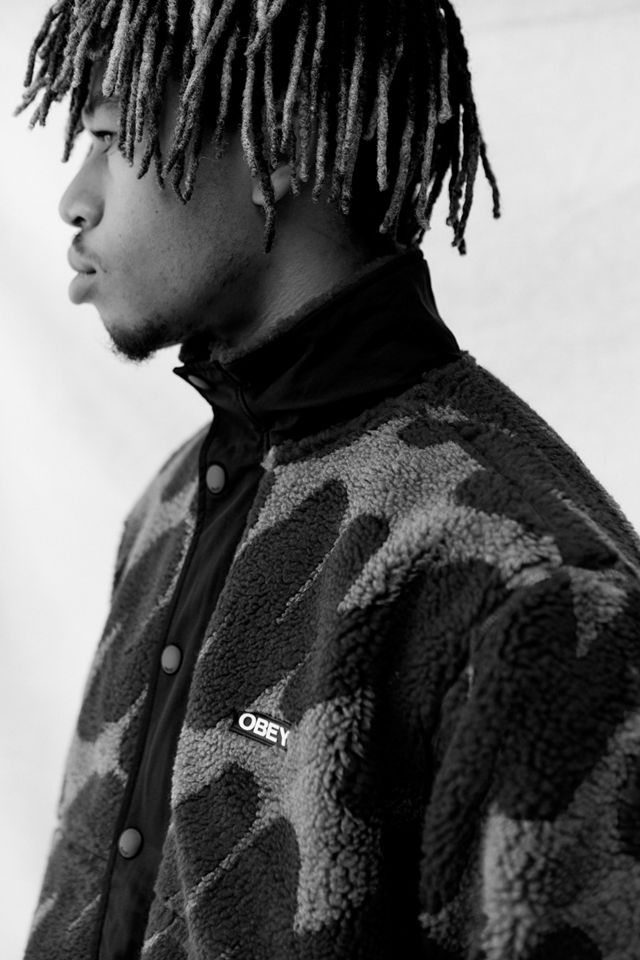 OBEY - Veste en sherpa Hense violette #1