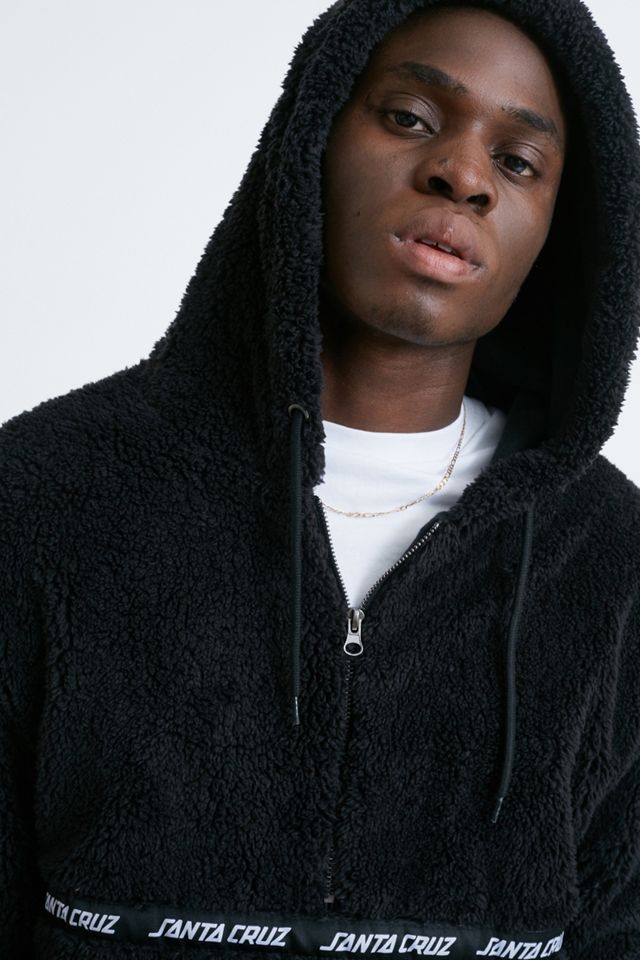 Santa Cruz Black Sherpa Giacca con cappuccio a mezza zip #2