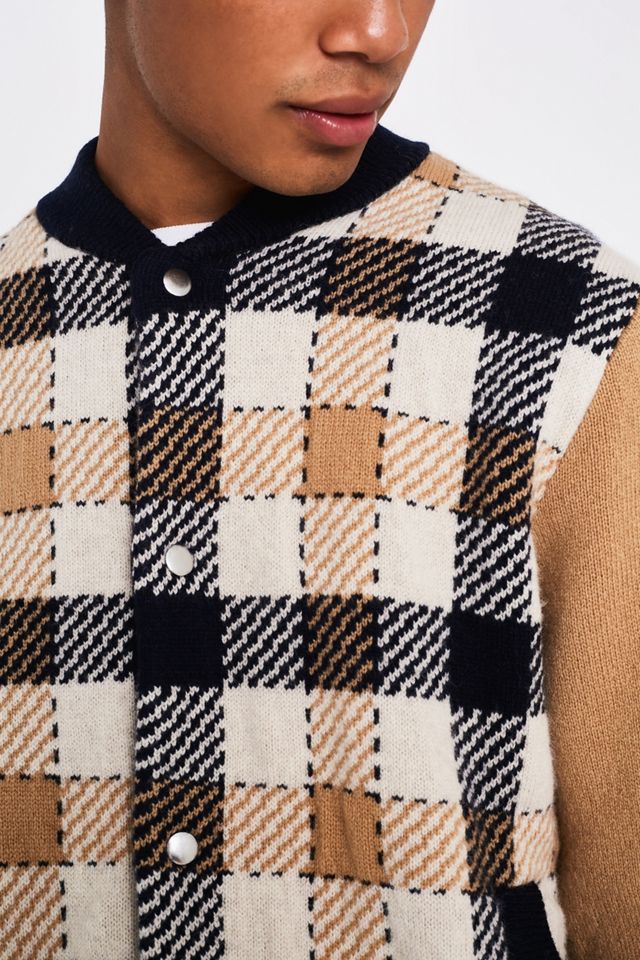 Lacoste LIVE Checked Wool Bomber Jacket #1