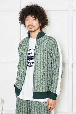 Lacoste Paris monogram-jacquard Track Jacket - Green