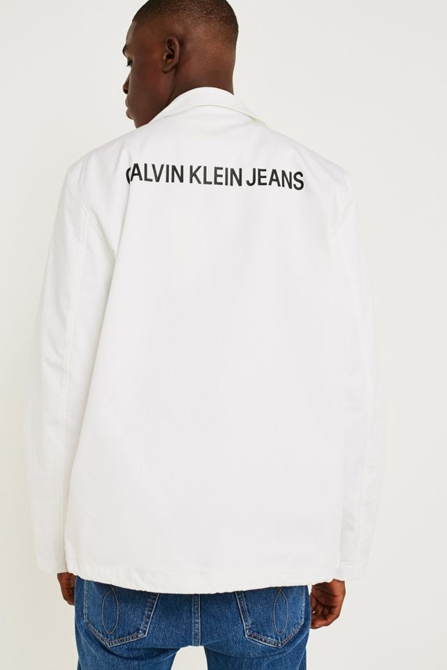 Calvin Klein Jeans Logo White Coach Jacket #3