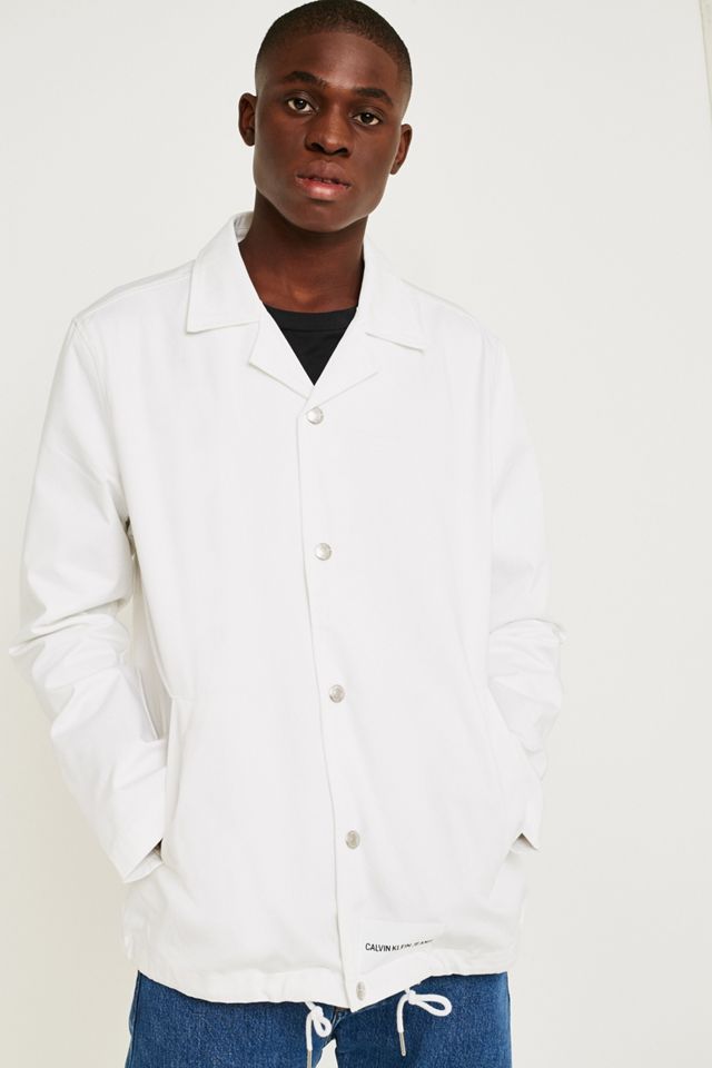 Calvin Klein Jeans Logo White Coach Jacket #4