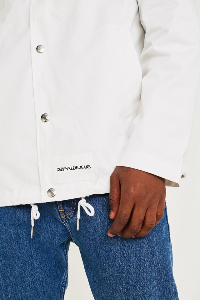 Calvin Klein Jeans Logo White Coach Jacket #5