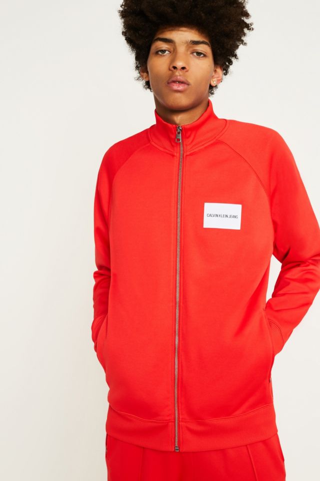 Calvin Klein Jeans Zip Through Red Track Jacket