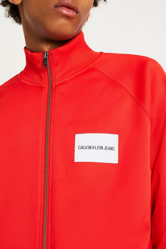 Calvin Klein Jeans – Trainingsjacke in Rot mit Reißverschluss #3