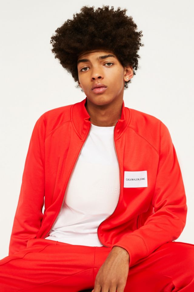 Calvin Klein Jeans Zip Through Red Track Jacket