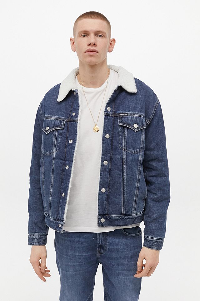 Calvin Klein Jeans Mid Blue Denim Jacket | Urban Outfitters UK