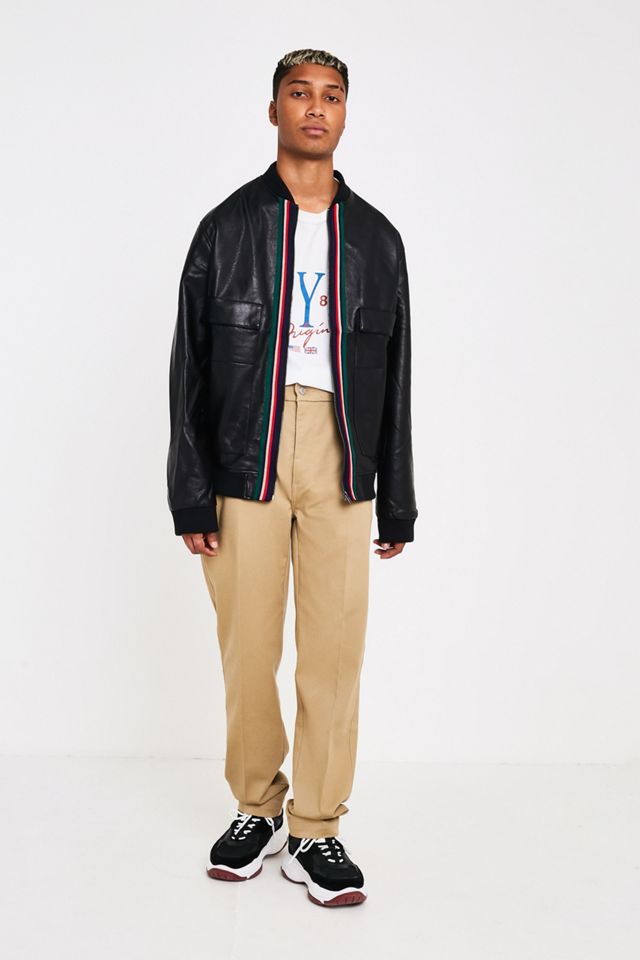 ジャケット・アウター JAREY BB leather jacket The New County Bentley Taped Black Faux Leather Jacket | Urban
