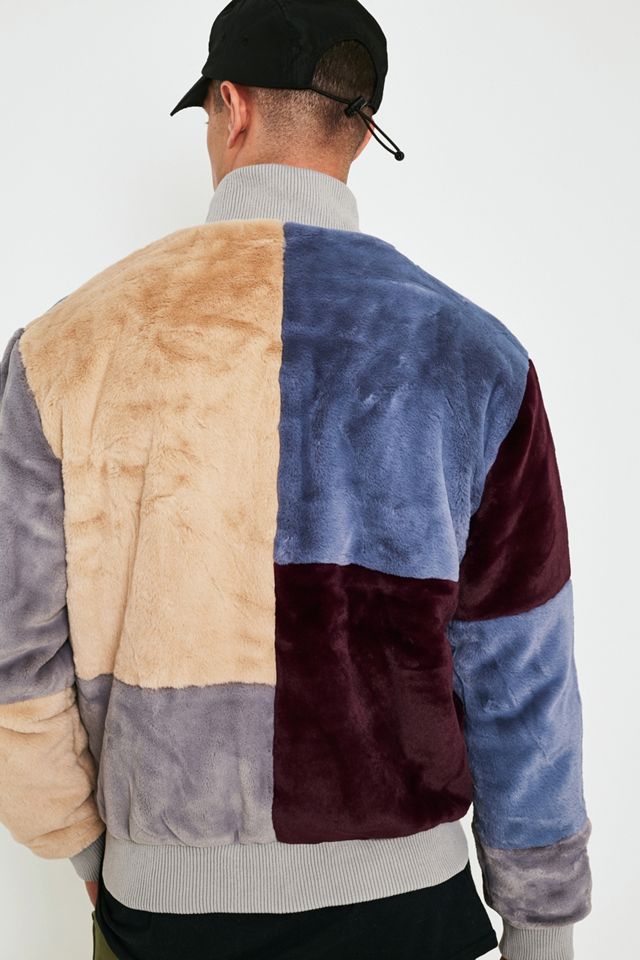 Il bomber in pelliccia sintetica patchwork New County #3