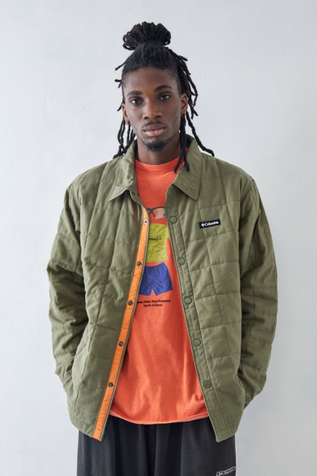 Columbia Stone Green Landroamer Quilted Shacket | Urban Outfitters UK
