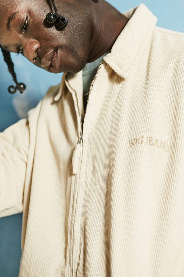 BDG Washed Ecru Recycled Corduroy Harrington #1