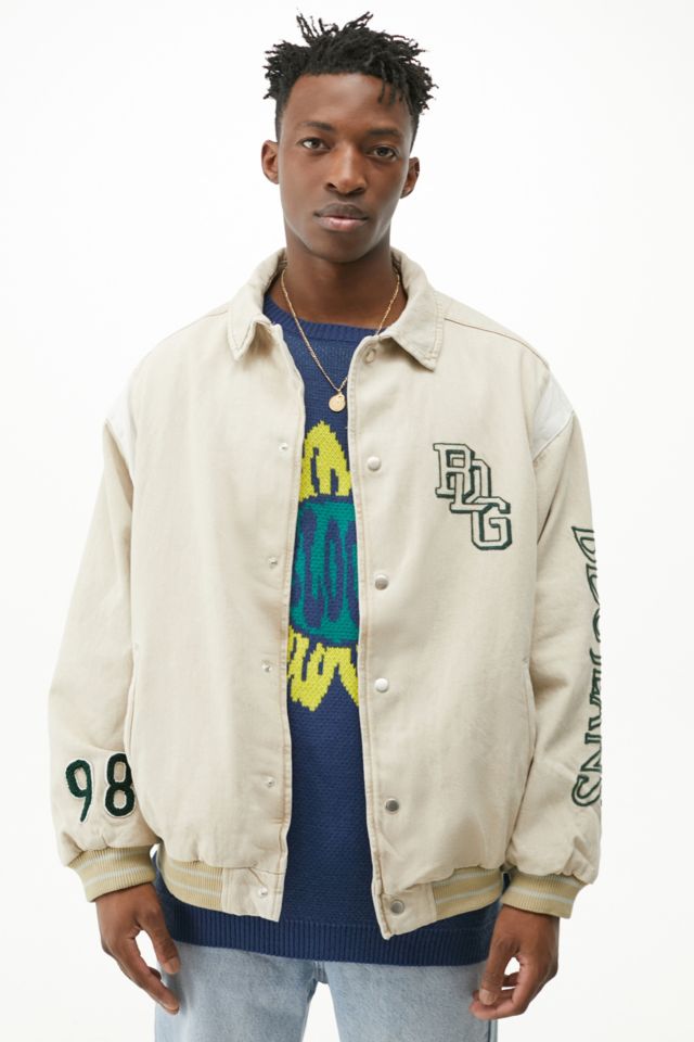 BDG Ecru Denim Varsity Jacket | Urban Outfitters UK