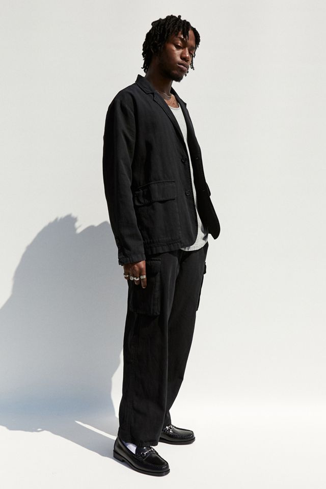 Loom Washed Black Linen Blazer #1