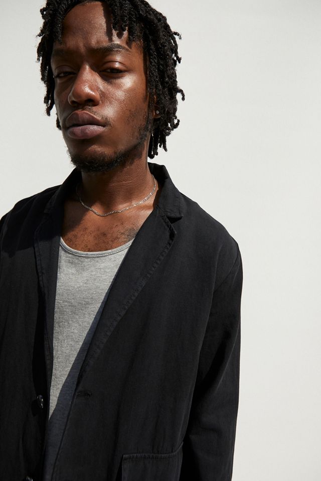 Loom Washed Black Linen Blazer #5
