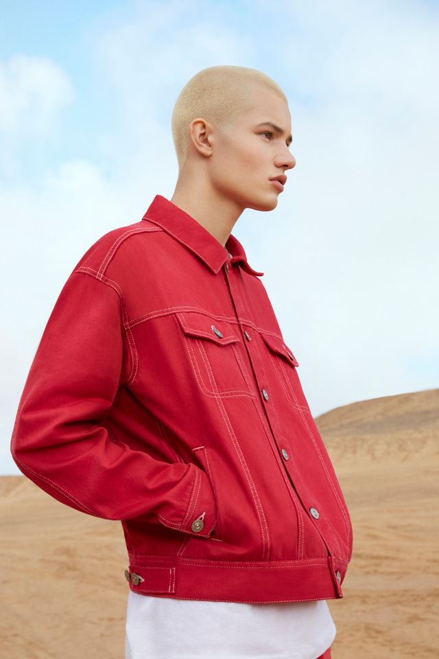 BDG Red Overdyed Denim Trucker Jacket #1
